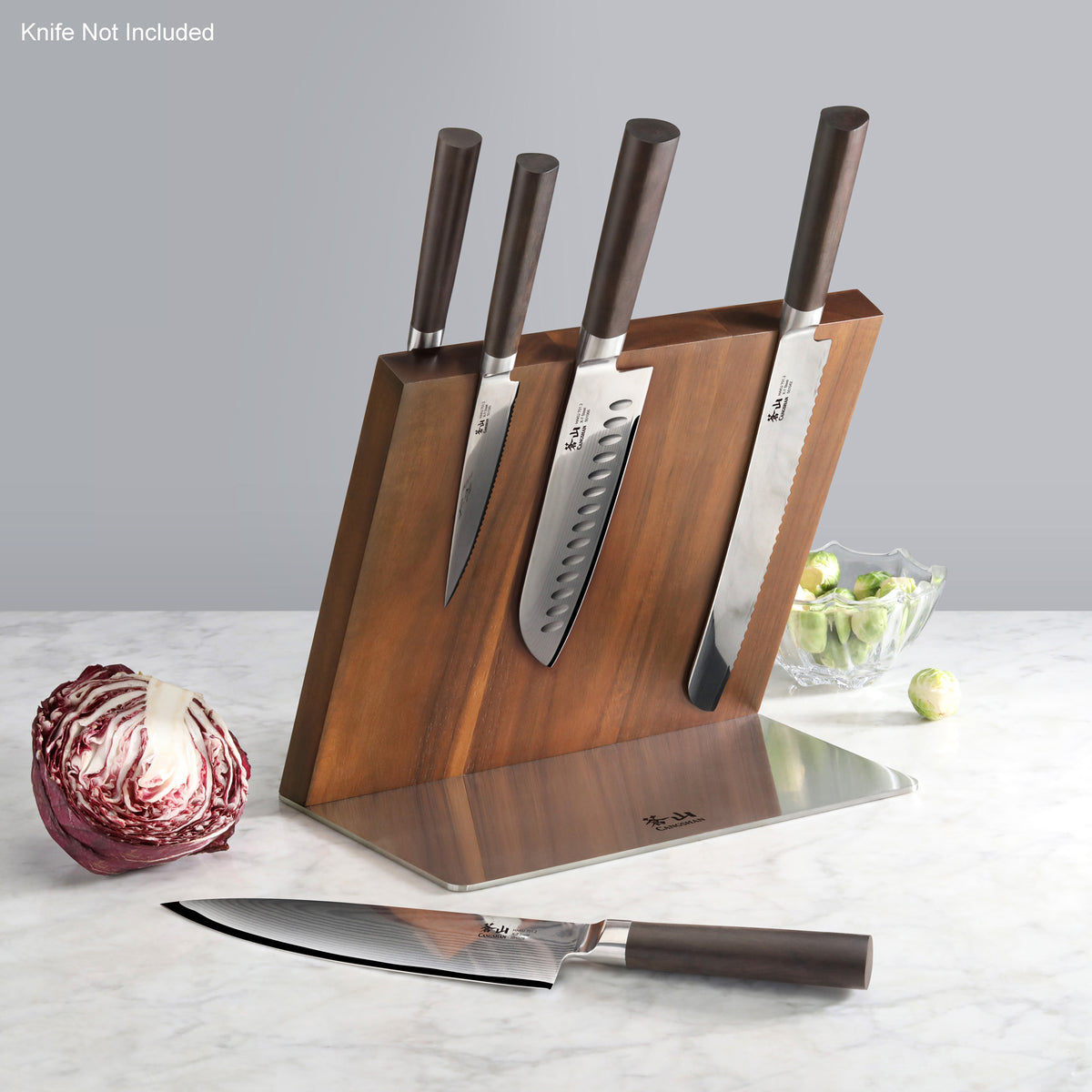 Cangshan Triangle Walnut Knife Block- Two Slots (Block Only