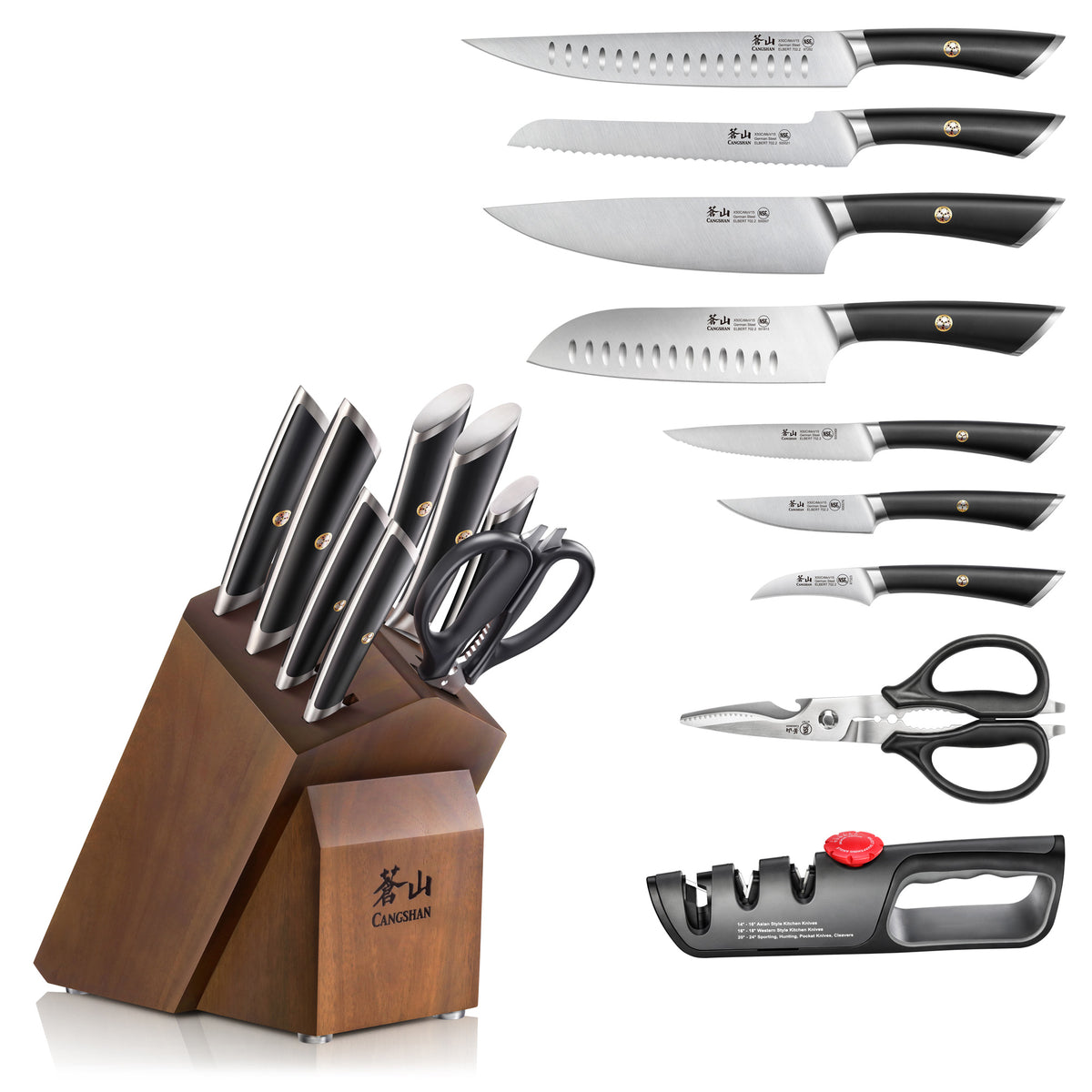 Steel Cangshan ELBERT 10-Piece Set, German Forged Block – Company Cutlery Series Knife