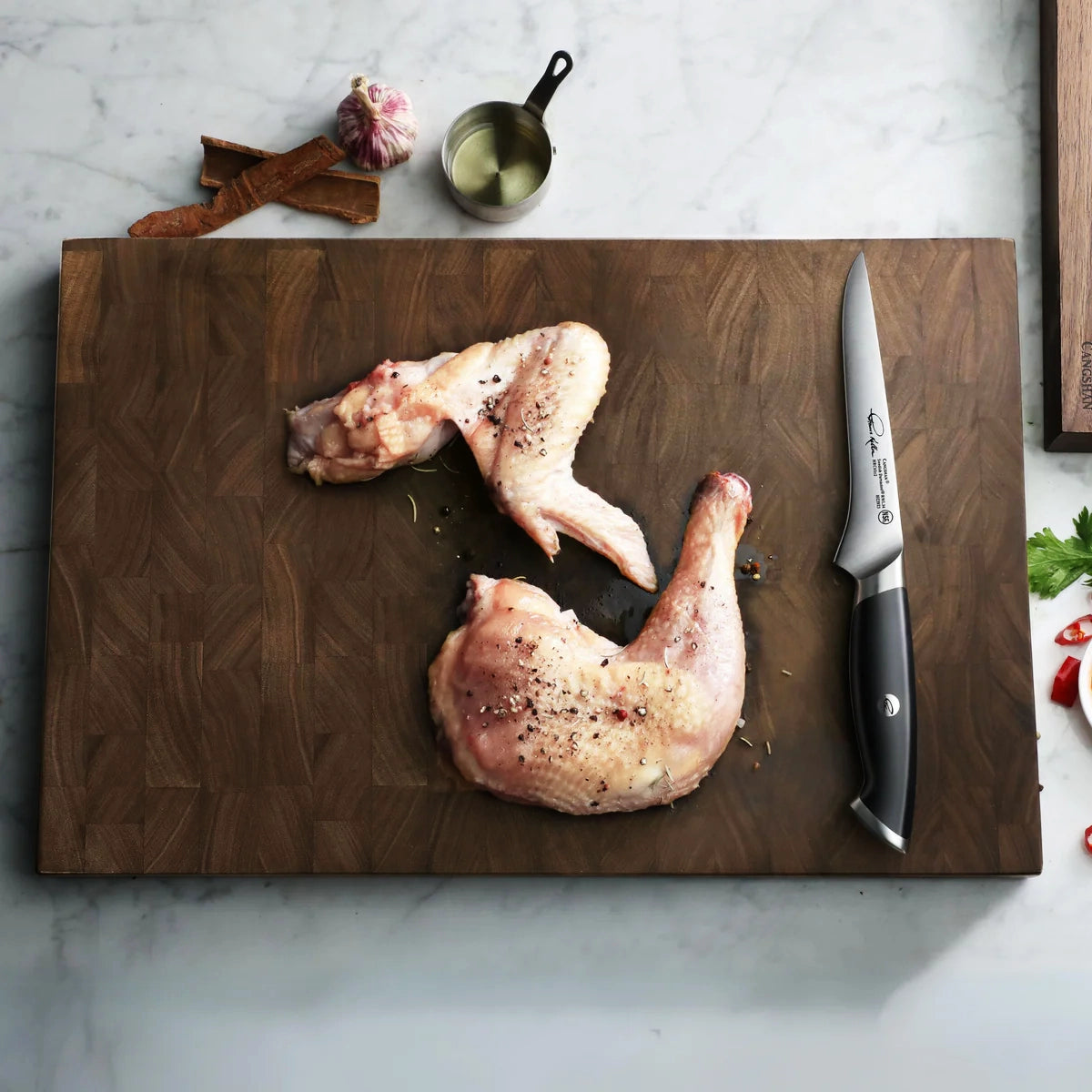 TKSC Walnut End-Grain Cutting Board, 12x18x1.5