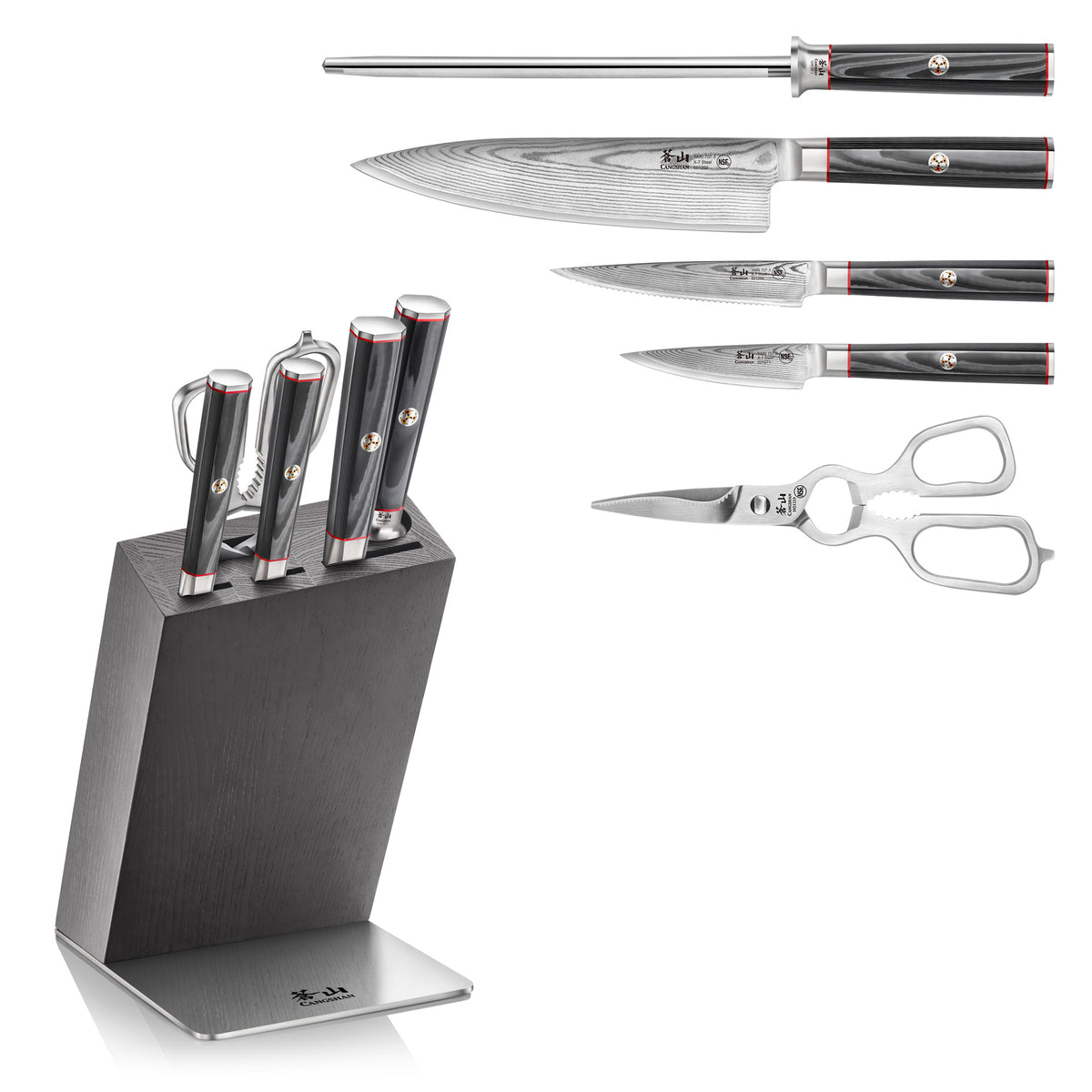 YARI Series 6-inch Chef's Knife with Sheath, X-7 Damascus Steel, 50121 –  Cangshan Cutlery Company