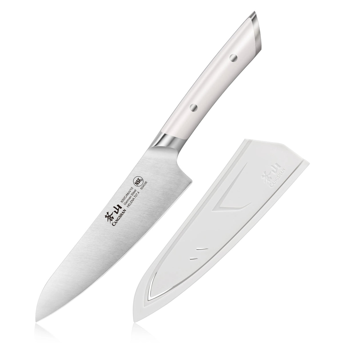 Cangshan X Series 5-Inch Serrated Utility Knife - German Steel, Forged, NSF Approved
