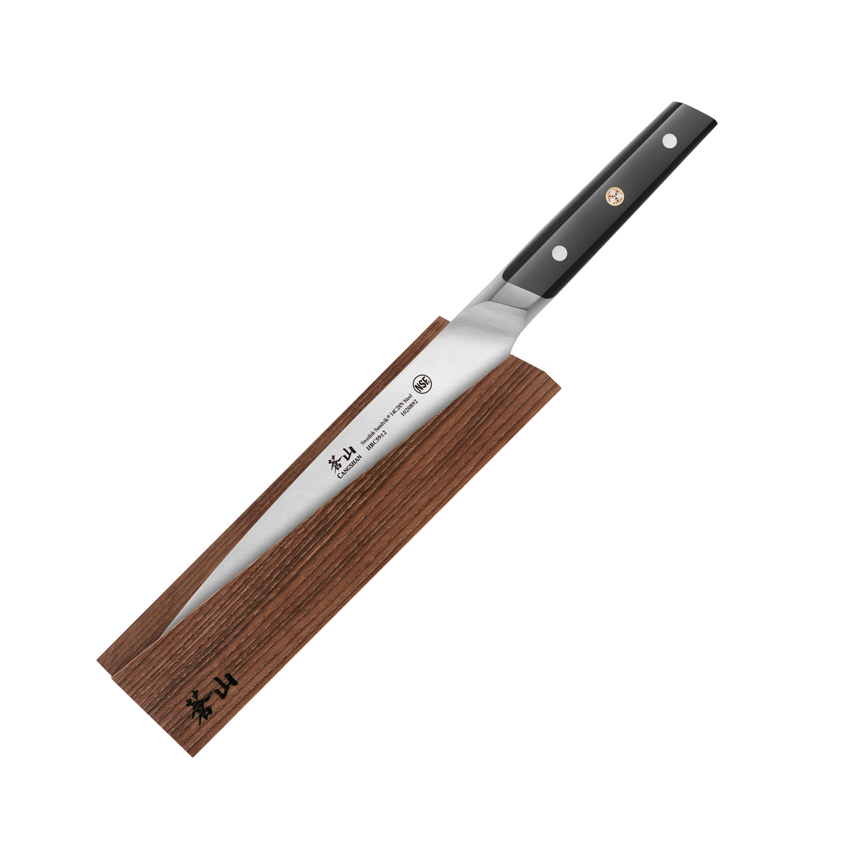 TC Series 8-Inch Chef Knife with Ash Wood Sheath, Forged