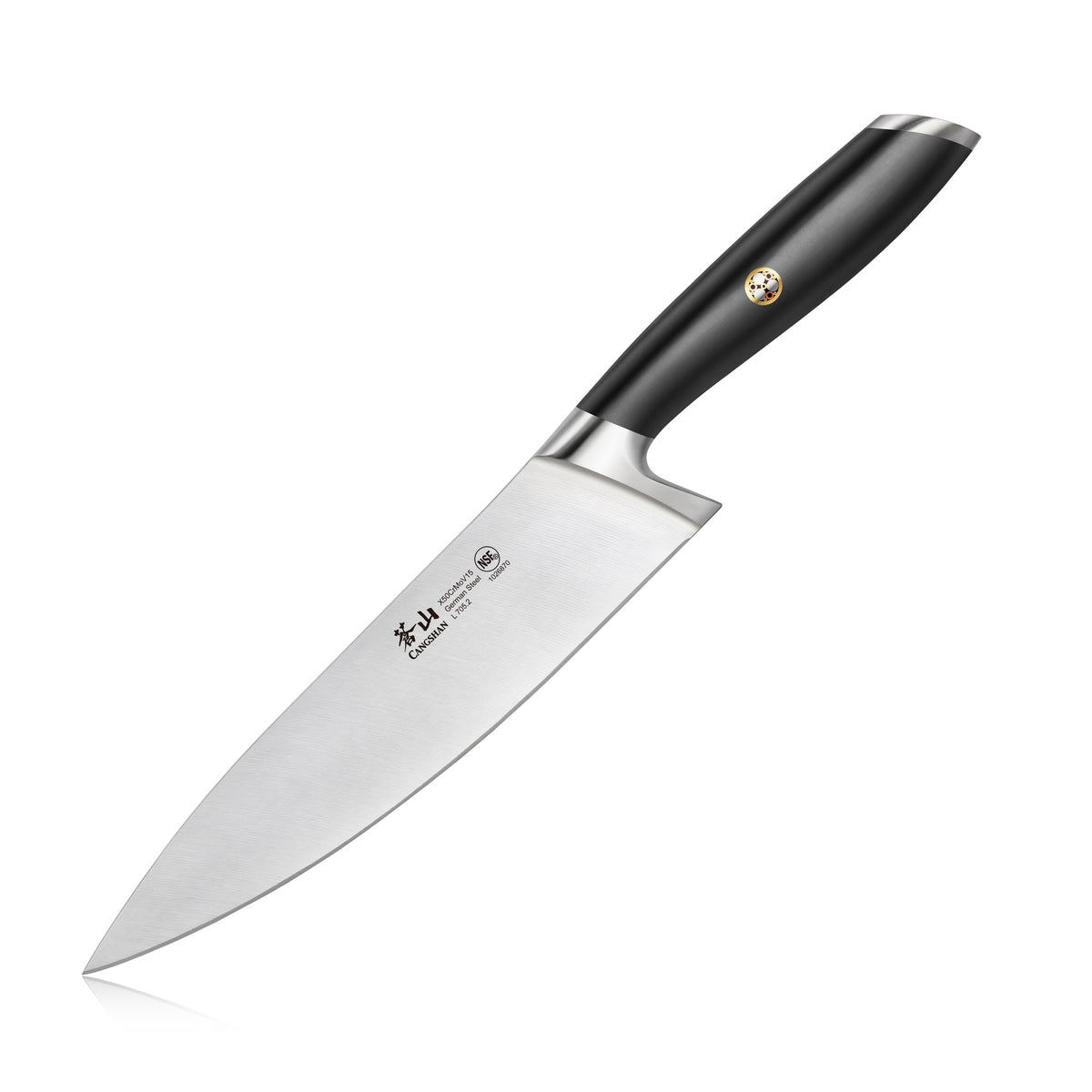 8 Inch German Chef Knife with Black ABS Handle by GW