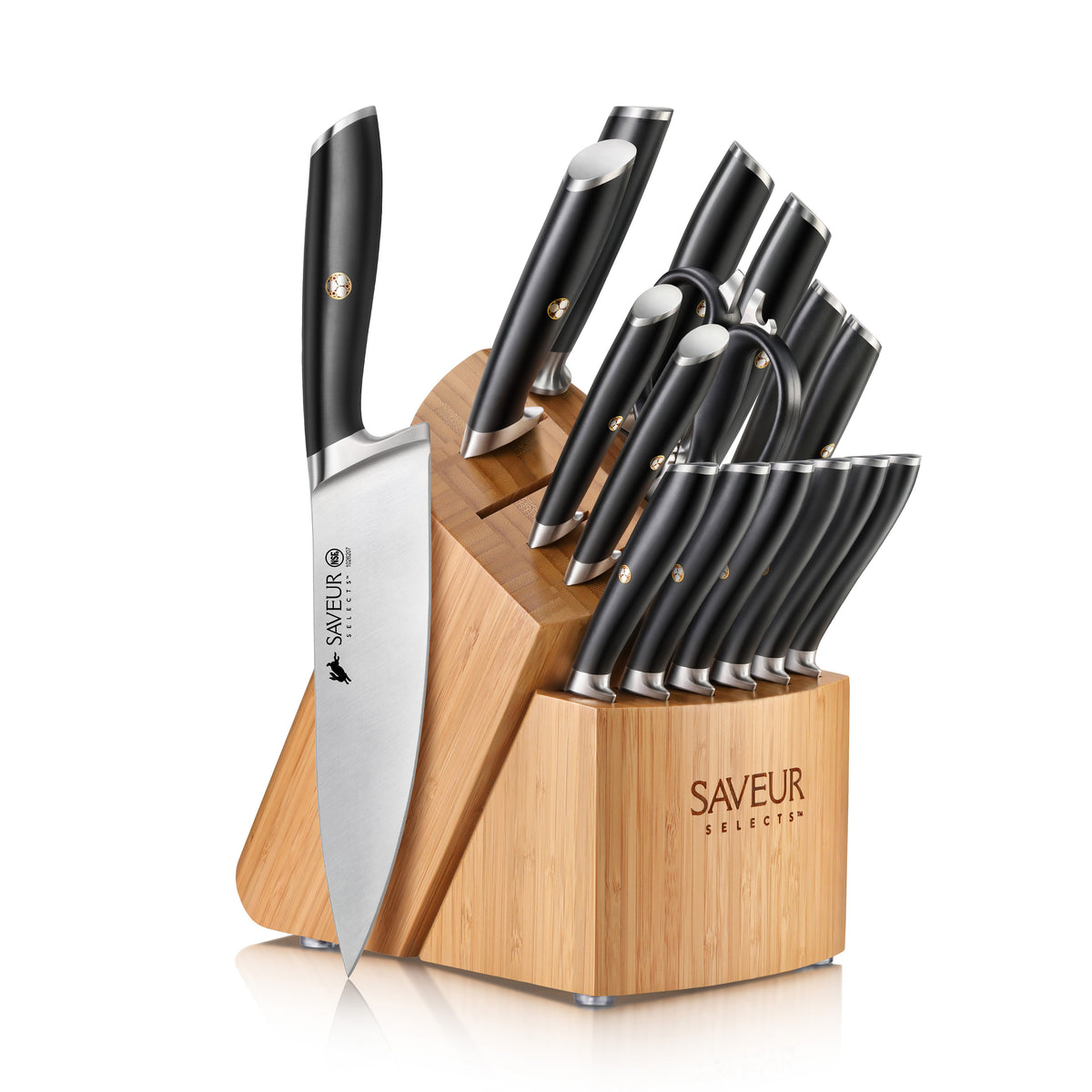 17 Pieces Professional Kitchen Knife Block Set