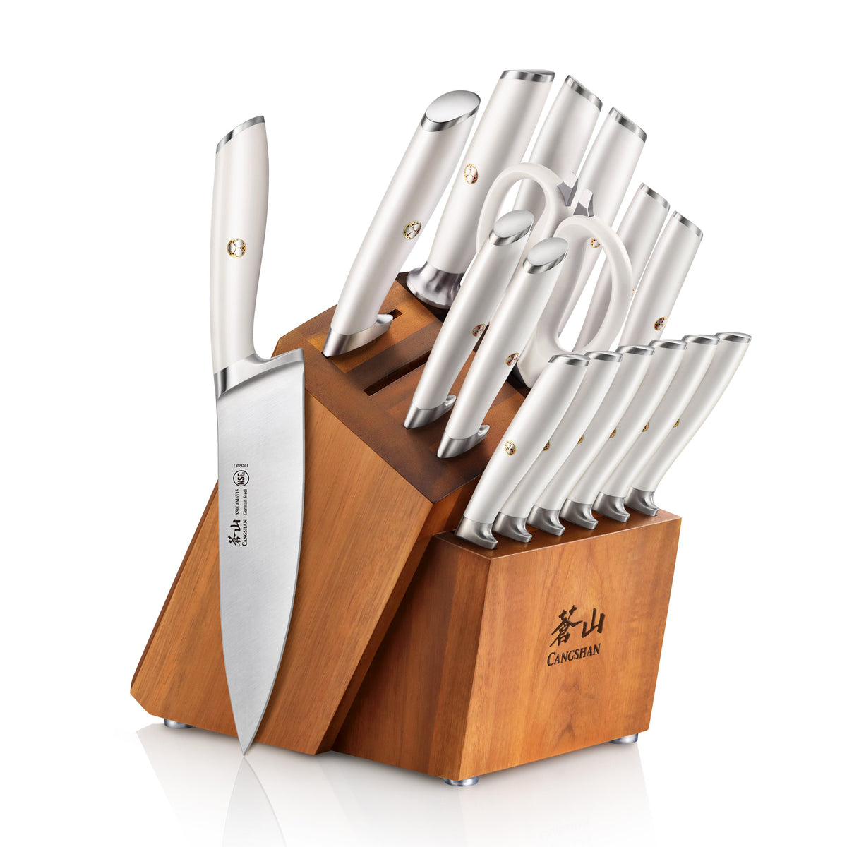 L1 Series 17-Piece SHAN Knife Block Set, White, Forged German Steel, 1 –  Cangshan Cutlery Company