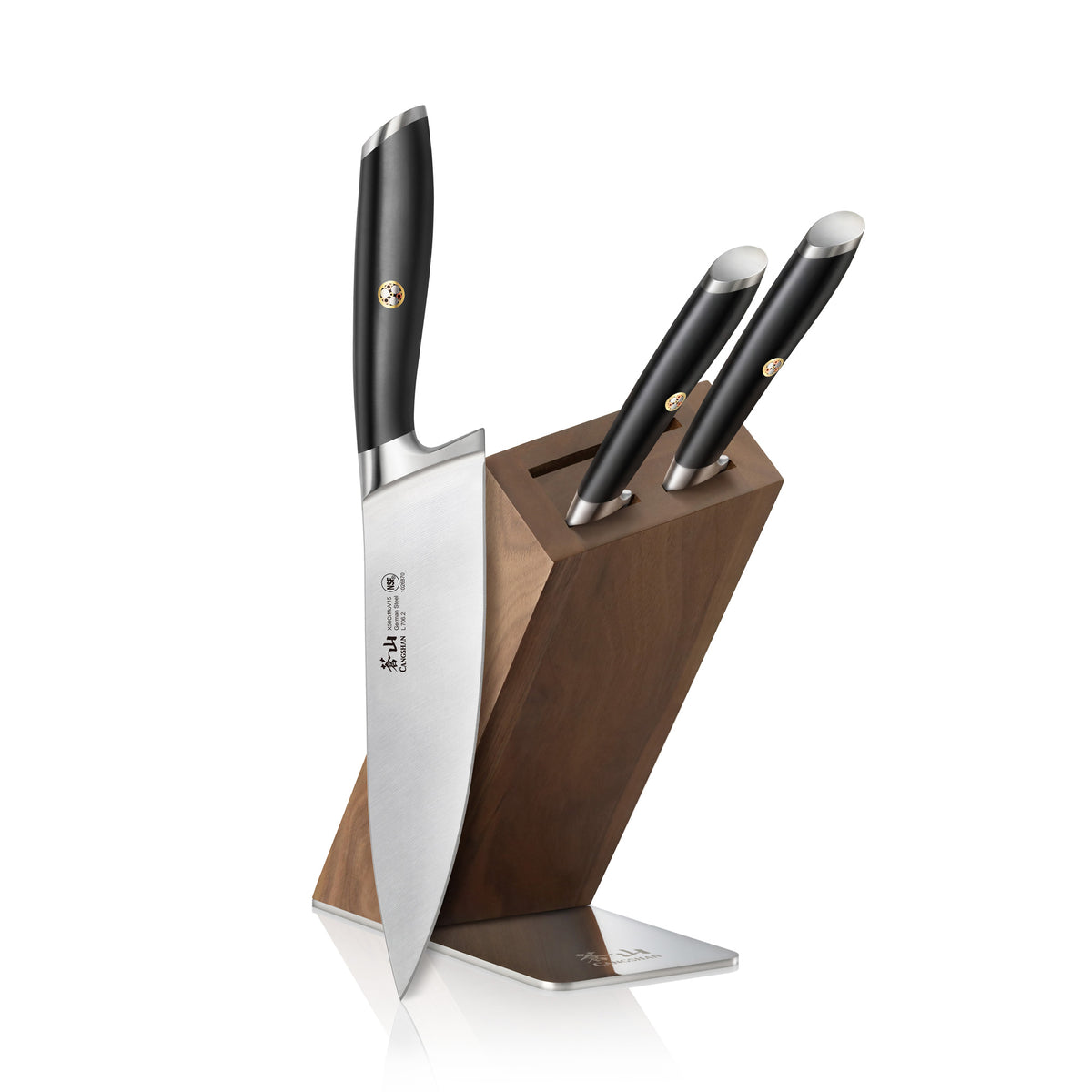 Cangshan Cutlery L Series Cleaver Knife Block 7 Pc. Set, Black, Cutlery, Household