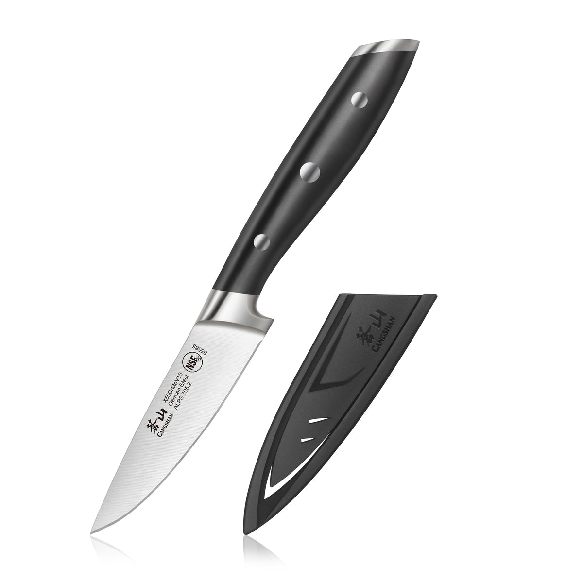 ALPS Series 3.5-Inch Paring Knife with Sheath, Forged German Steel