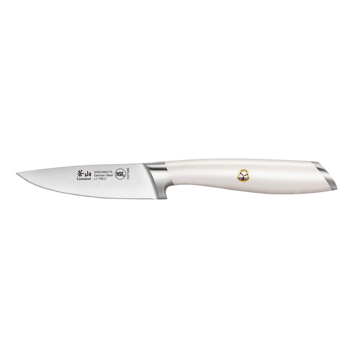 Cangshan HELENA Series German Steel Forged 3.5 White Paring Knife w/ Sheath  — Las Cosas Kitchen Shoppe