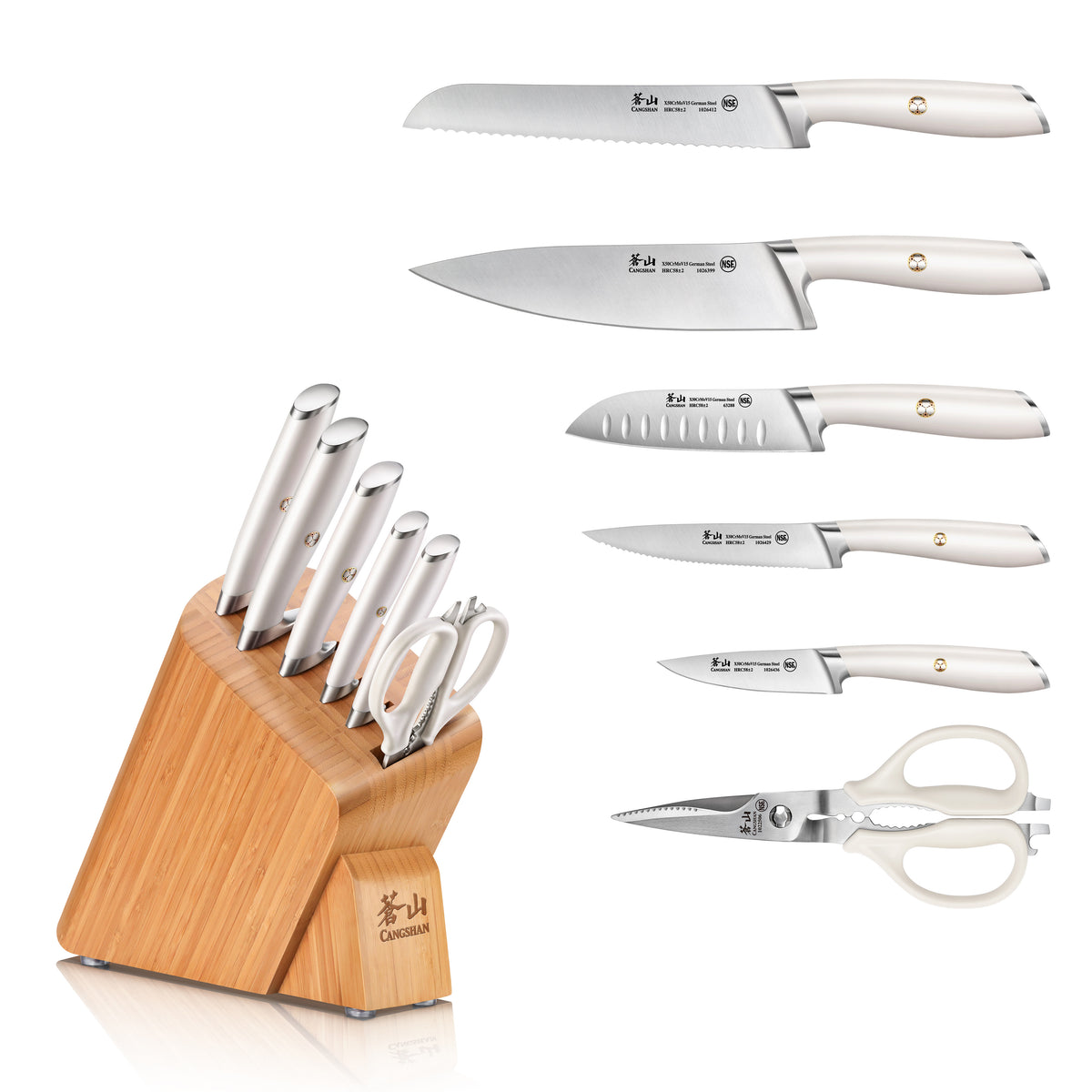 Cangshan S1 Series 1023718 German Steel Forged 7-Piece BBQ Knife Set