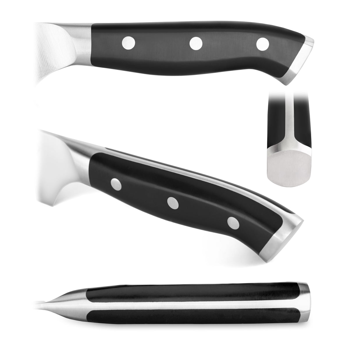 8 Inch Chef Knife，Precision Forged High-Carbon Stainless Steel German Made Chef's  Knife ,Black 