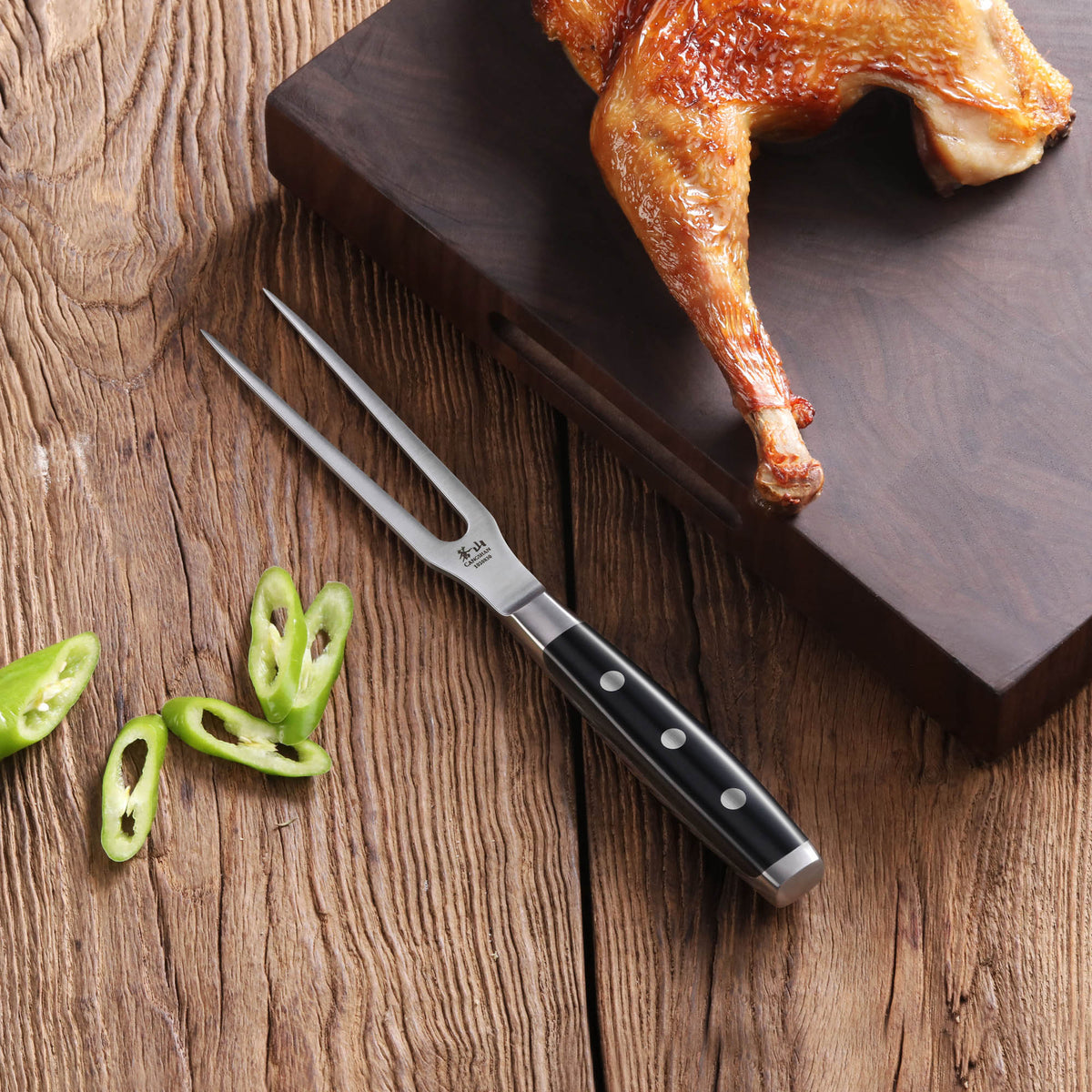 Kela Rondo Carving Fork - 32 Cm Stainless Steel Meat Fork For Roasts And Turkey