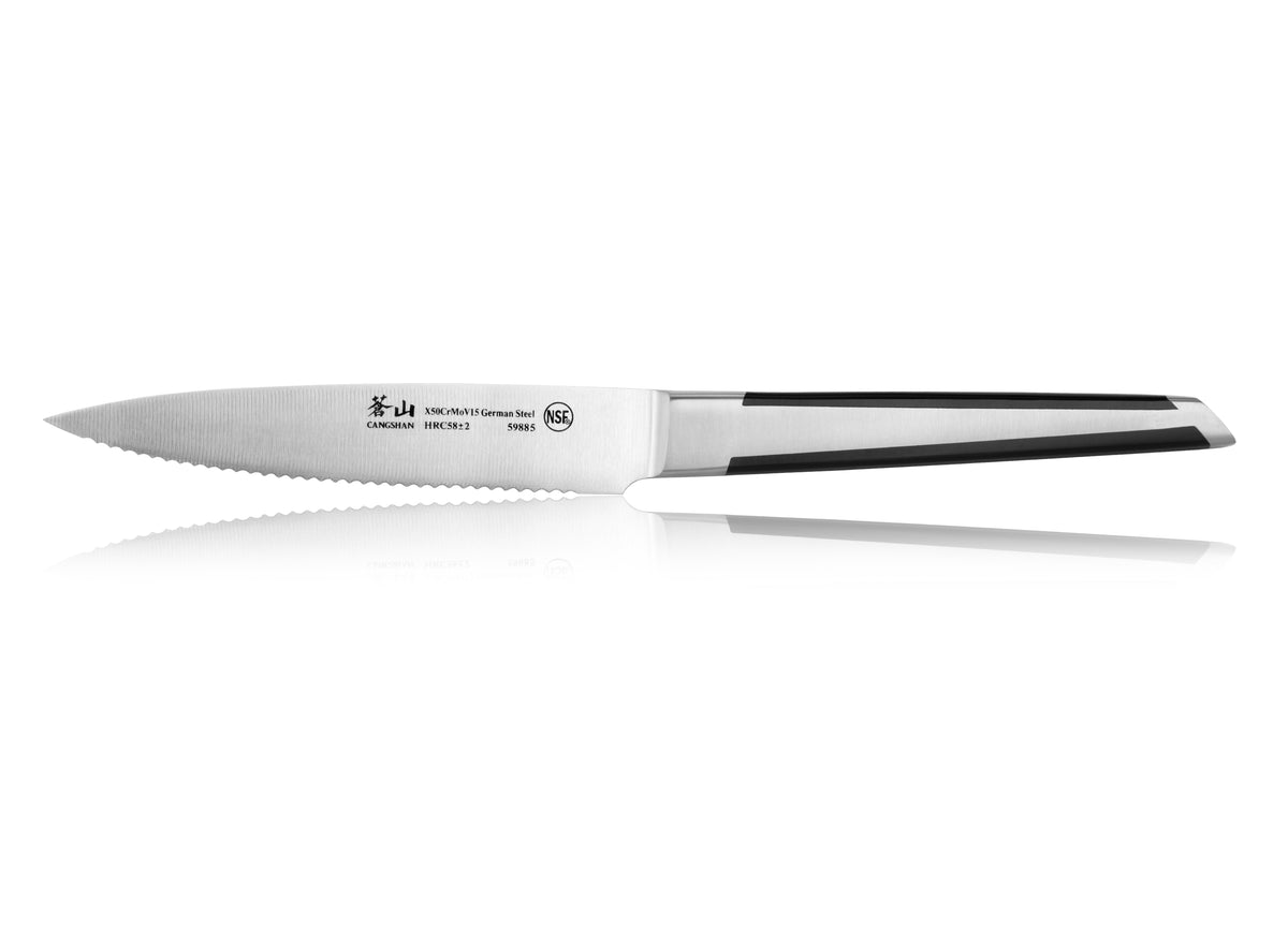 HELENA Series 5-Inch Serrated Utility Knife, Forged German Steel – Cangshan  Cutlery Company