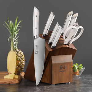 
                  
                    Load image into Gallery viewer, HELENA Series 10-Piece Knife Block Set, Forged German Steel, Acacia Block
                  
                