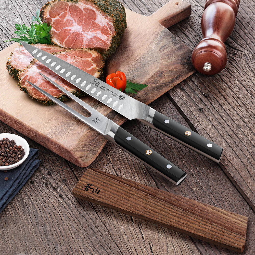 Wood Carving knife with thermo ash wood handle