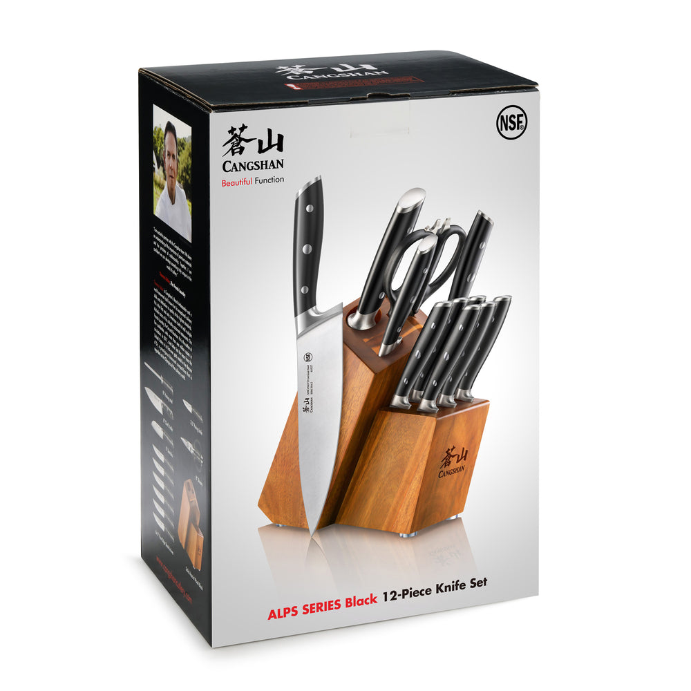 
                  
                    Load image into Gallery viewer, ALPS Series 12-Piece Knife Block Set, Forged German Steel, Acacia Block
                  
                