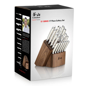
                  
                    Load image into Gallery viewer, Cangshan S1 Series 1024777 German Steel Forged 17-Piece Knife Block Set, Walnut
                  
                