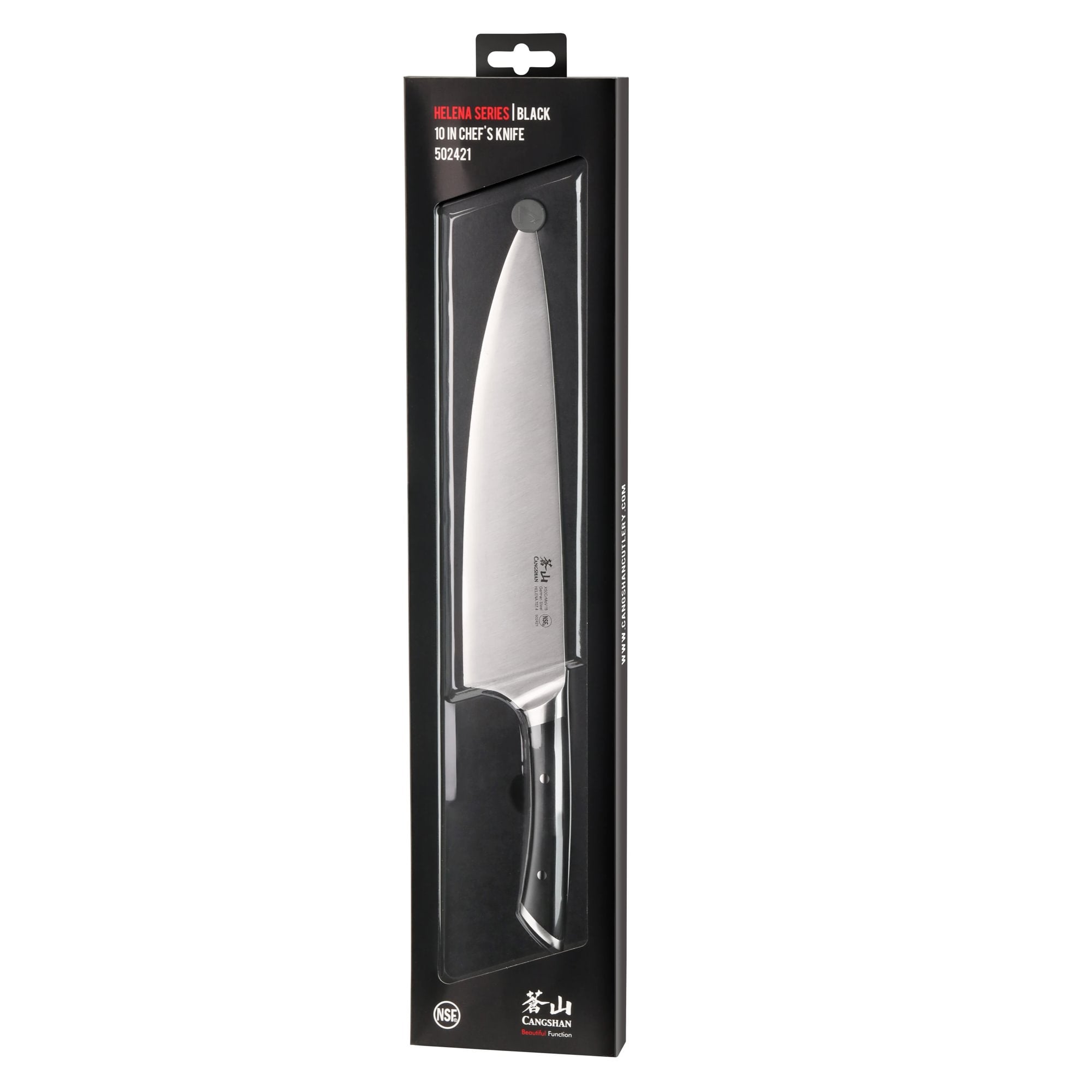 HELENA Series 10-Inch Chef's Knife, Forged German Steel, Black, 502421