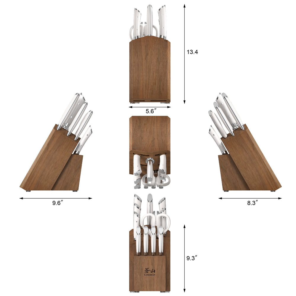 
                  
                    Load image into Gallery viewer, HELENA Series 12-Piece Knife Block Set, Forged German Steel, Acacia Block
                  
                