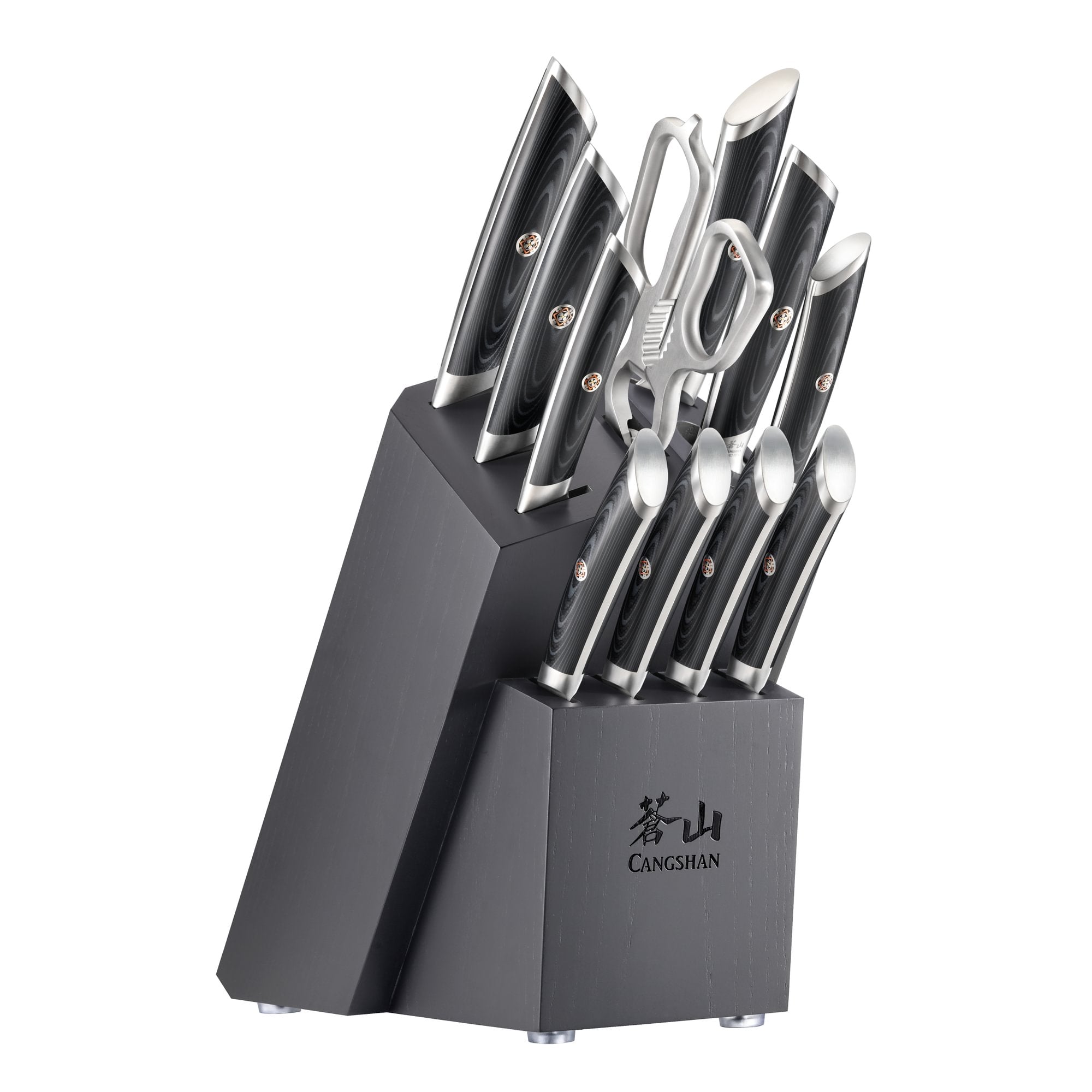 KURO Series 12-Piece Knife Block Set, High Carbon X-7 Damascus Steel, 504340