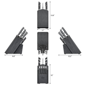 
                  
                    Load image into Gallery viewer, KURO Series 12-Piece Knife Block Set, High Carbon X-7 Damascus Steel, 504340
                  
                