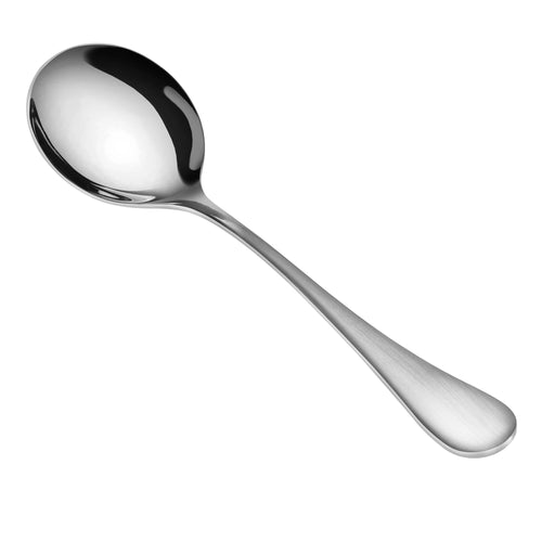 RAIN Series Bouillon Spoon, Stainless Steel, Matte Finish Handles, 504890