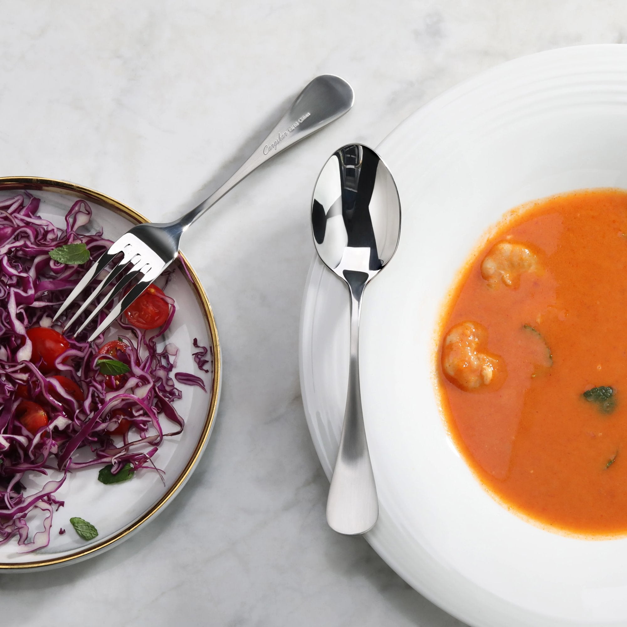 RAIN Series Dinner Spoon, Stainless Steel, Matte Finish Handles, 504876