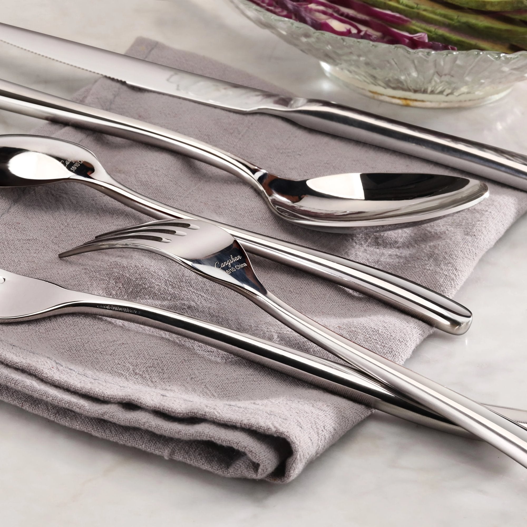 RAIN II Series Dinner Spoon, Forged Stainless Steel, Mirror Finish, 505033