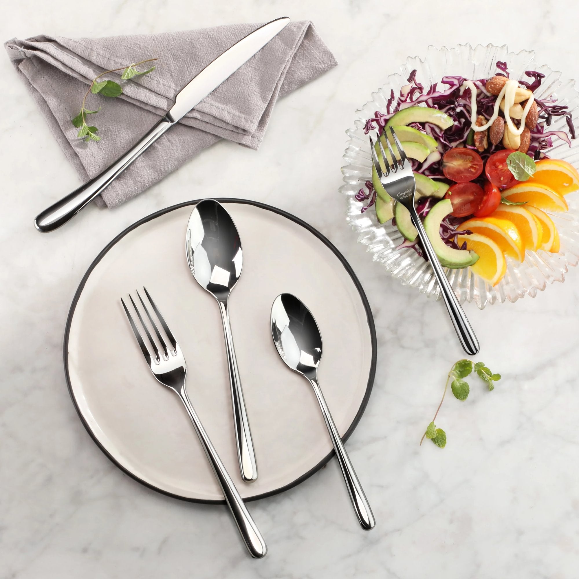 RAIN II Series Dinner Spoon, Forged Stainless Steel, Mirror Finish, 505033