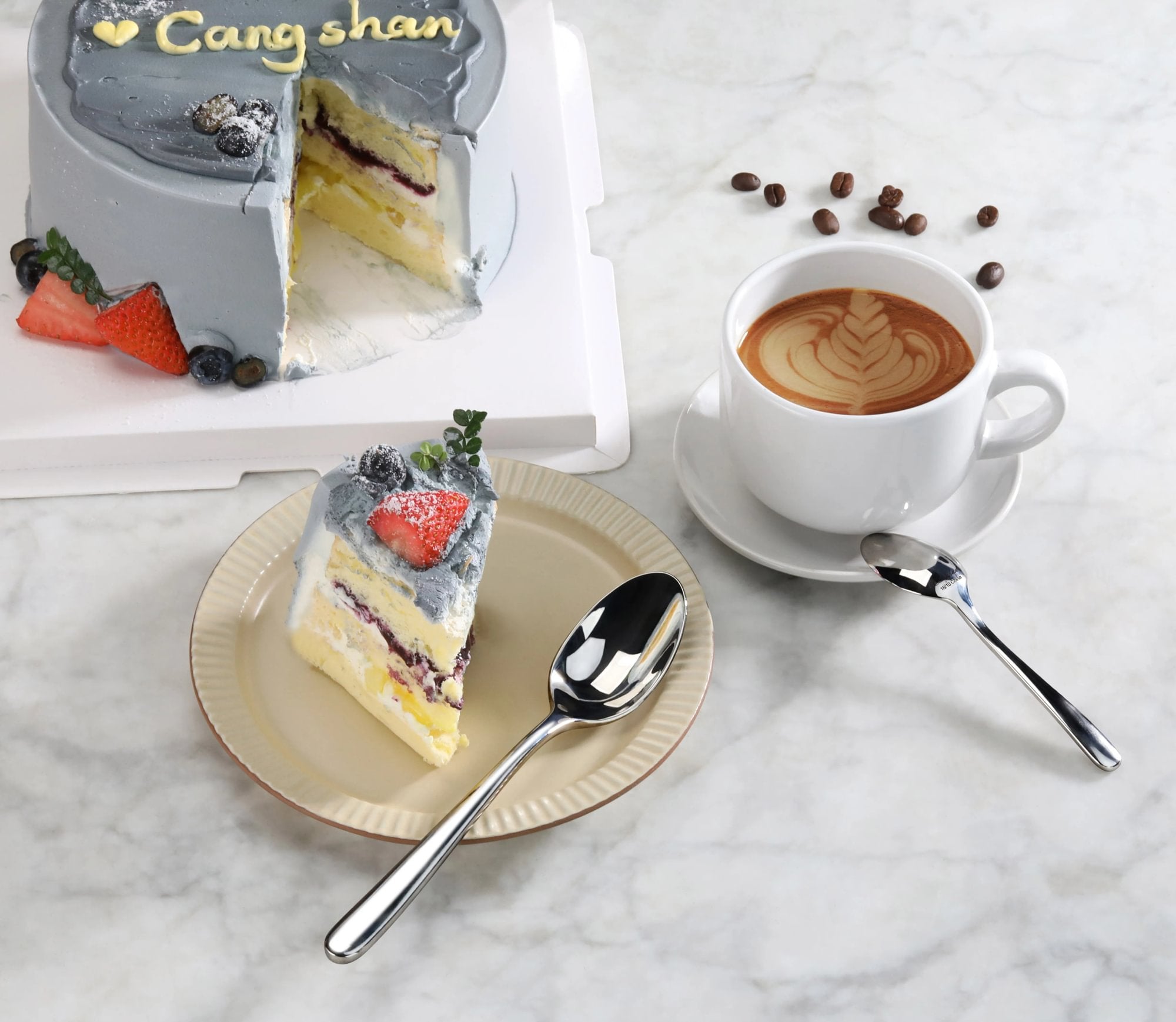 RAIN II Series Espresso Spoon, Forged Stainless Steel, Mirror Finish