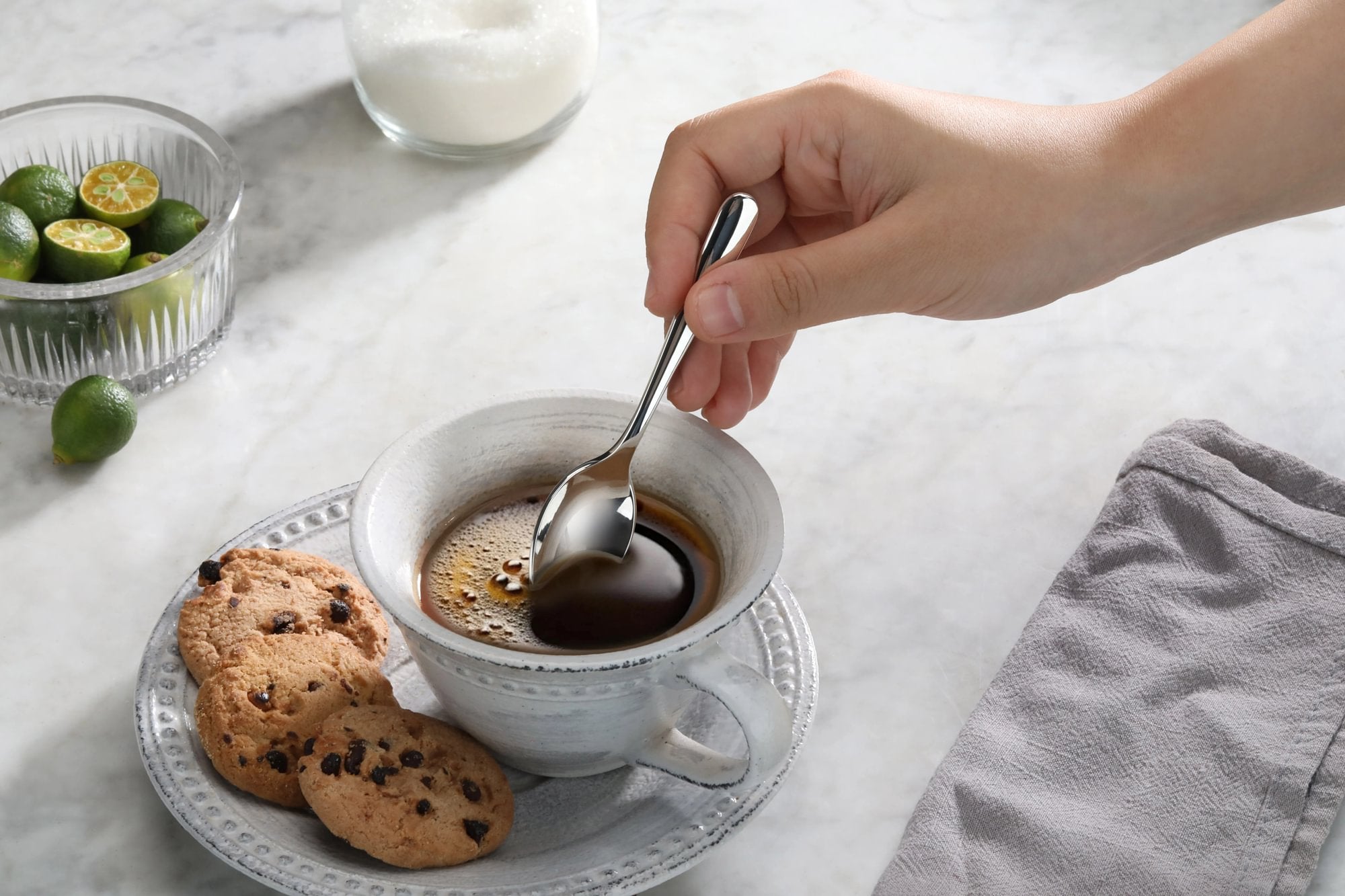 RAIN II Series Espresso Spoon, Forged Stainless Steel, Mirror Finish