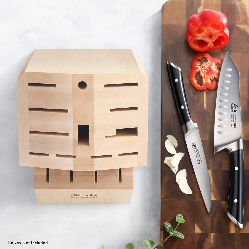 
                  
                    Load image into Gallery viewer, Empty Knife Block, 16-Slot Organizer, Maple, 505583
                  
                