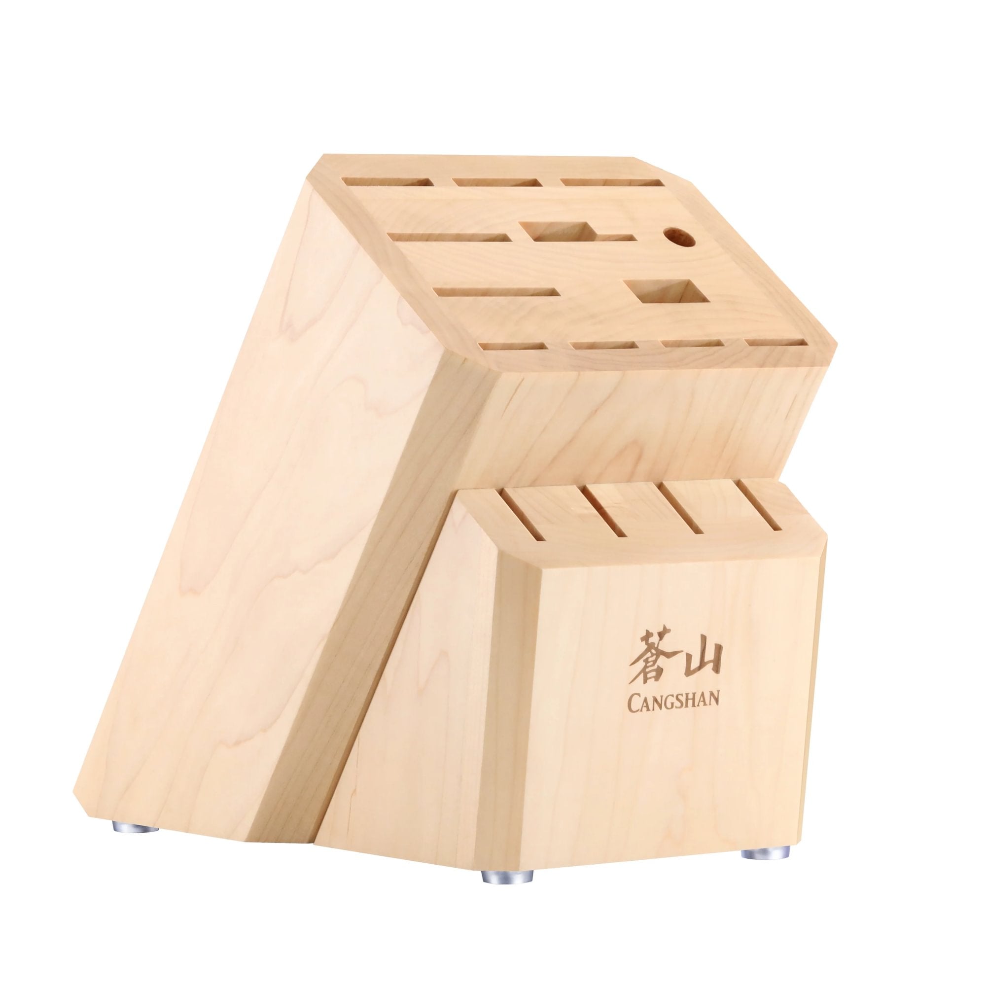 Empty Knife Block, 16-Slot Organizer, Flat Top, Maple, 505569