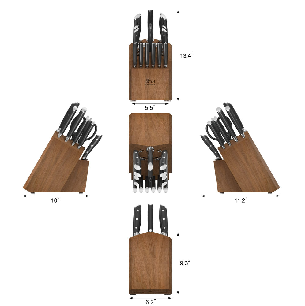 
                  
                    Load image into Gallery viewer, ALPS Series 17-Piece Knife Block Set, Forged German Steel, Acacia Block
                  
                