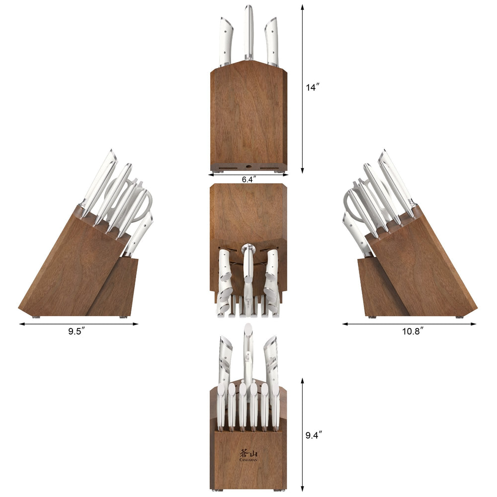 
                  
                    Load image into Gallery viewer, HELENA Series 17-Piece Knife Block Set, Forged German Steel, Acacia Block
                  
                