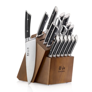 
                  
                    Load image into Gallery viewer, OLYMPUS Series 17-Piece Knife Block Set, German Steel, Wood Block
                  
                