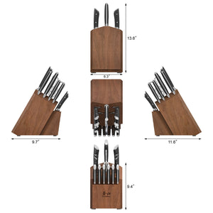 
                  
                    Load image into Gallery viewer, OLYMPUS Series 17-Piece Knife Block Set, German Steel, Wood Block
                  
                