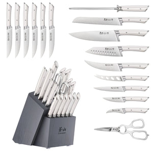 
                  
                    Load image into Gallery viewer, OLYMPUS Series 17-Piece Knife Block Set, German Steel, Wood Block
                  
                