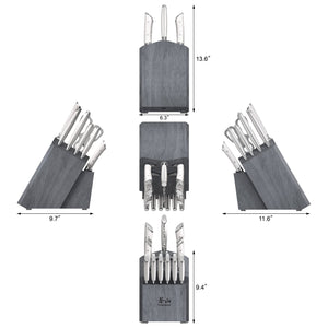 
                  
                    Load image into Gallery viewer, OLYMPUS Series 17-Piece Knife Block Set, German Steel, Wood Block
                  
                