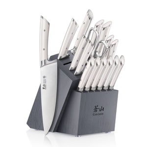 
                  
                    Load image into Gallery viewer, OLYMPUS Series 17-Piece Knife Block Set, German Steel, Wood Block
                  
                