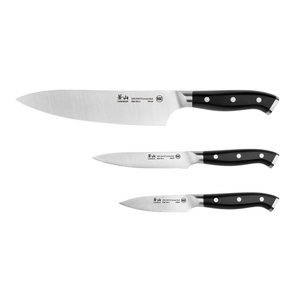 Cangshan L1 Series 1026924 German Steel Forged 3-Piece Starter Knife Set, White