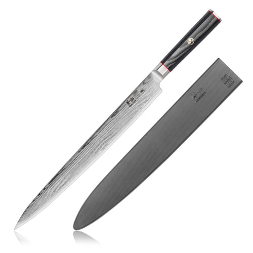 YARI Series 12-inch Sashimi Knife with Sheath, X-7 Damascus Steel, 501301