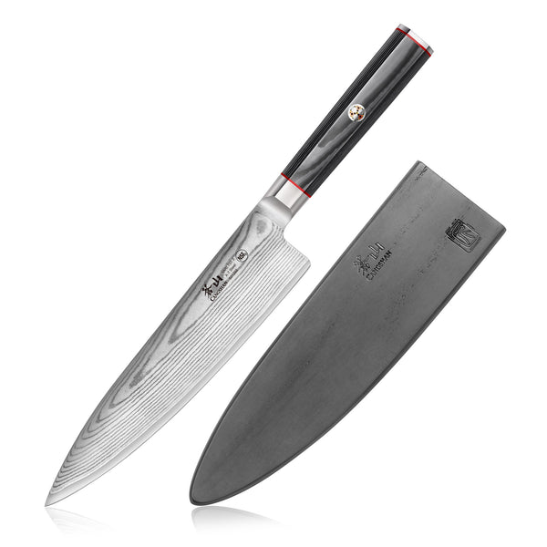 Cangshan Naka Series X-7 Steel Forged Rocking Chef's Knife with Sheath (8-inch)