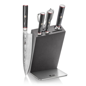  White Knife Set with Magnetic Knife Holder Stand - 6
