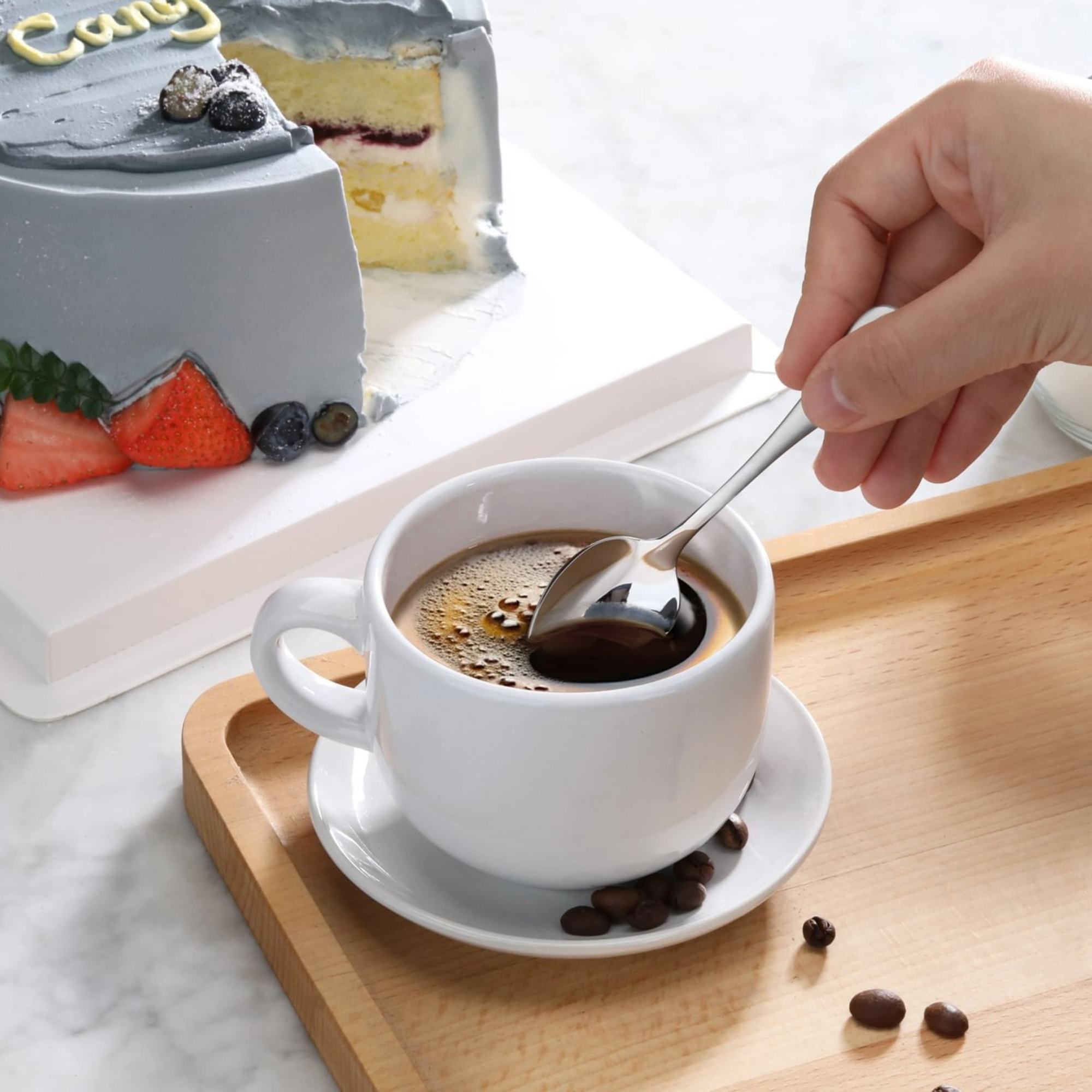 RAIN Series Espresso Spoon, Stainless Steel, Matte Finish Handles, 504906