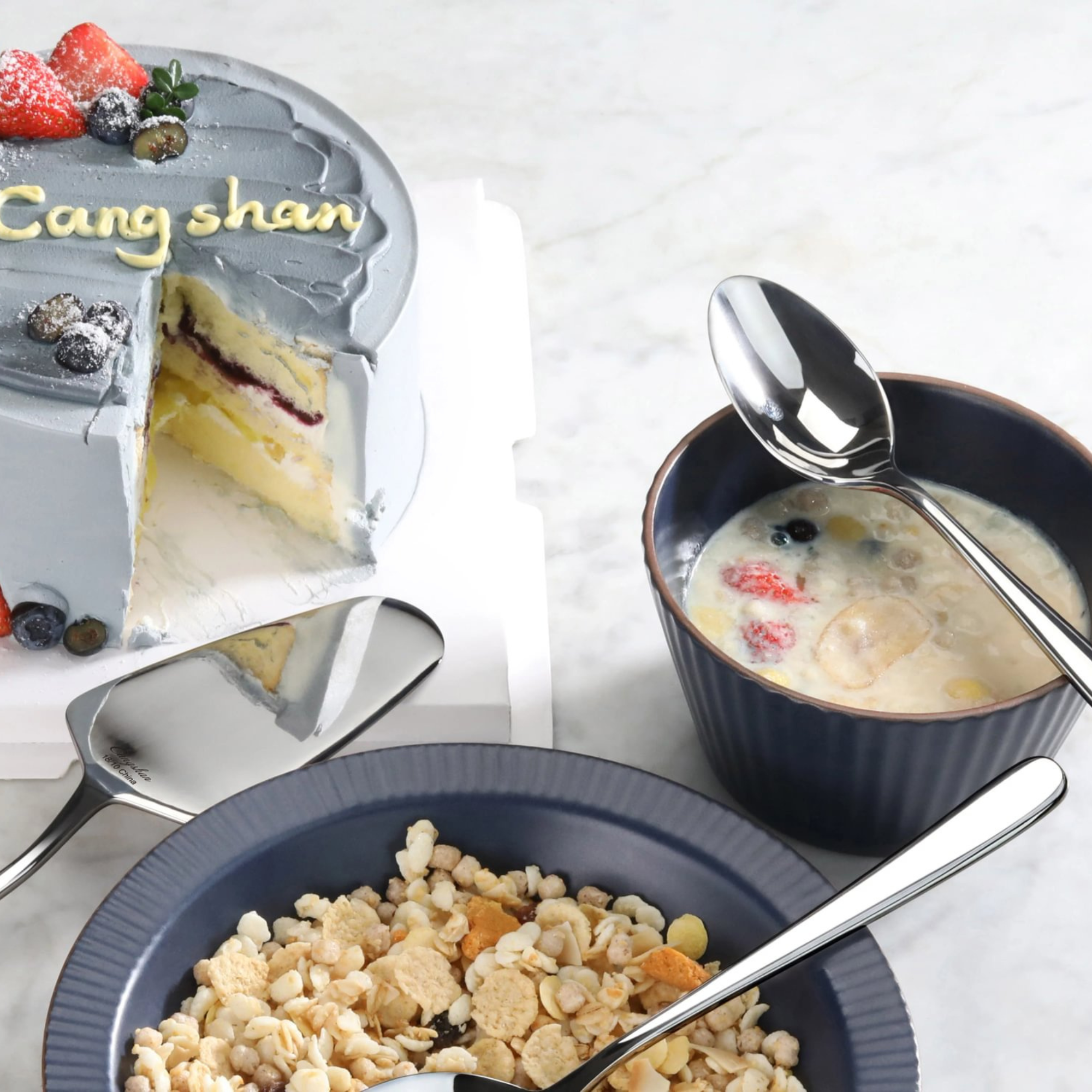 RAIN II Series Dinner Spoon, Forged Stainless Steel, Mirror Finish, 505033