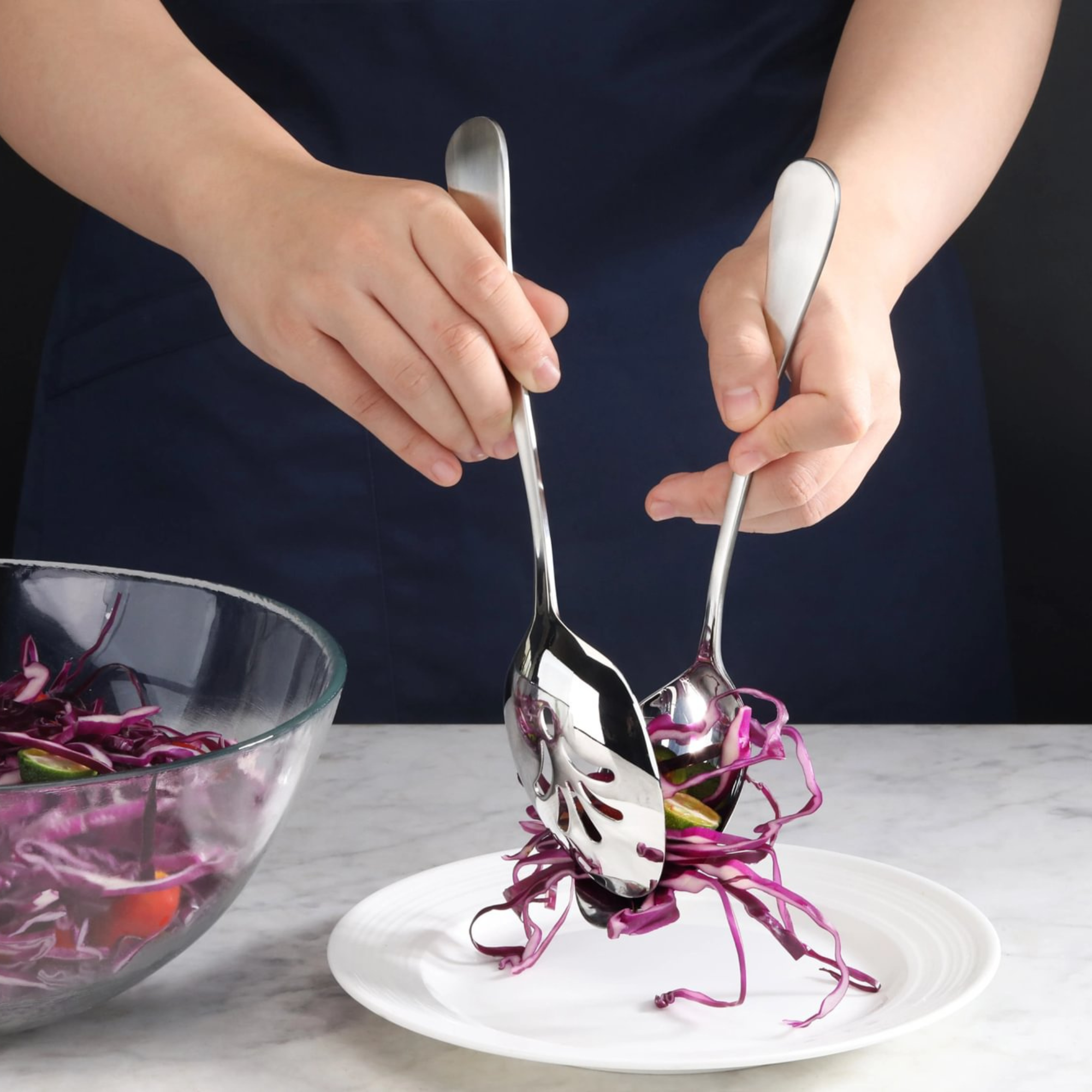 RAIN Series Slotted Serving Spoon, Stainless Steel, Matte Finish Handles, 504951