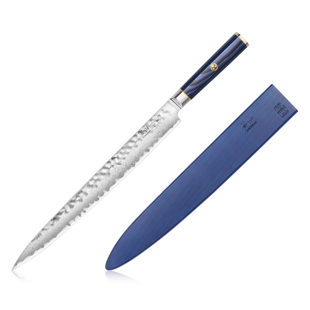 
                  
                    Load image into Gallery viewer, KITA Series 12-Inch Sashimi Knife with Sheath, High Carbon X-7 Damascus Steel, 501486
                  
                