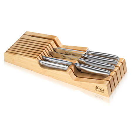 SANFORD Series 7-Piece Knife In Drawer Set, Forged German Steel, Bamboo Tray, 1027167