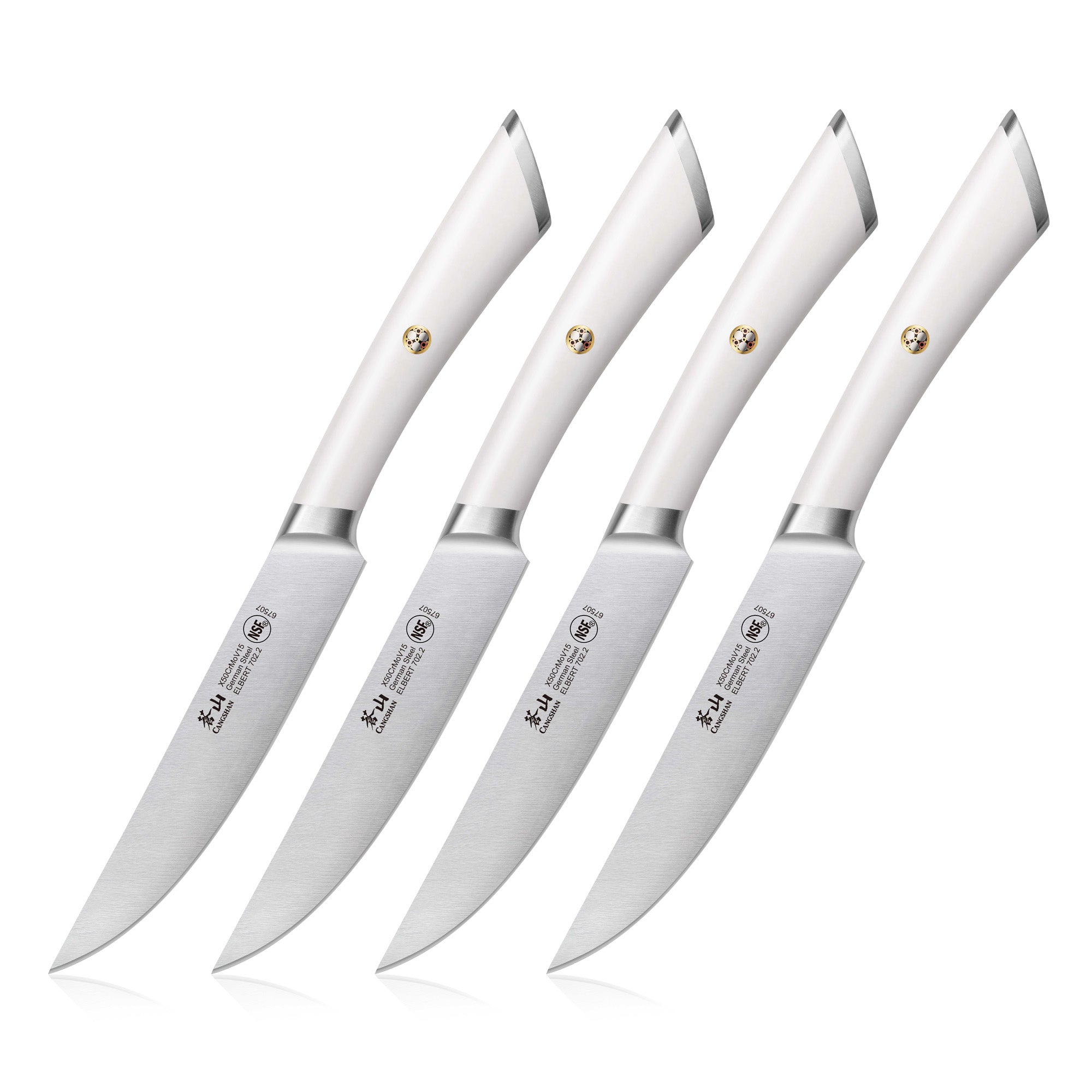 ELBERT Series 4-Piece Fine-Edge Steak Knife Set, Forged German Steel