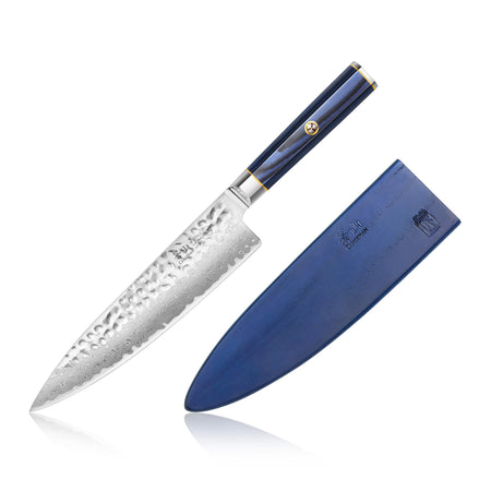 KITA Series 8-Inch Chef's Knife with Sheath, High Carbon X-7 Damascus Steel, 501387